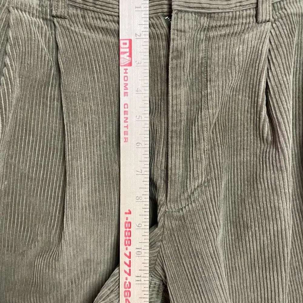 JCrew Pleated Corduroy Pants Trousers Sz 33 Preppy Quiet Luxury Academia Cotton
